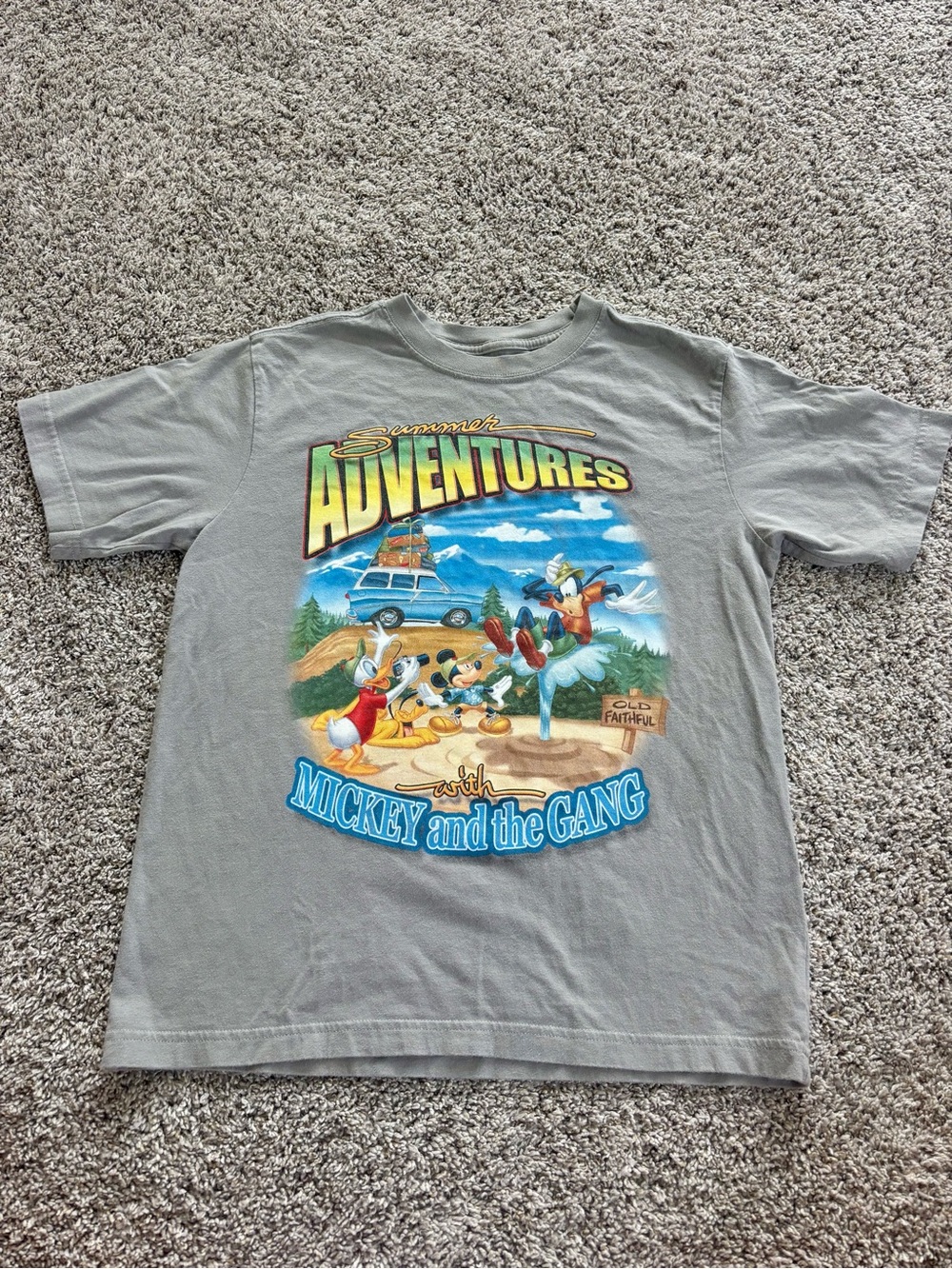 Y2K Disney Gray graphic classic Disney characters Tee summer adventures